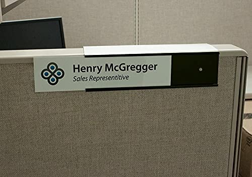 Quality Aluminum, Changeable Cubicle Nameplate Holder, Black Base, and Black Name Plate Holder, Guaranteed Not to Crack 8