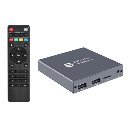 4K Digital Media Player, TV MP4 Video Player with HDMI/Optical/AV Output, Digital Signage Mini HD Media Players for USB Drive/Micro SD Card, Auto Playback, H.265/HEVC