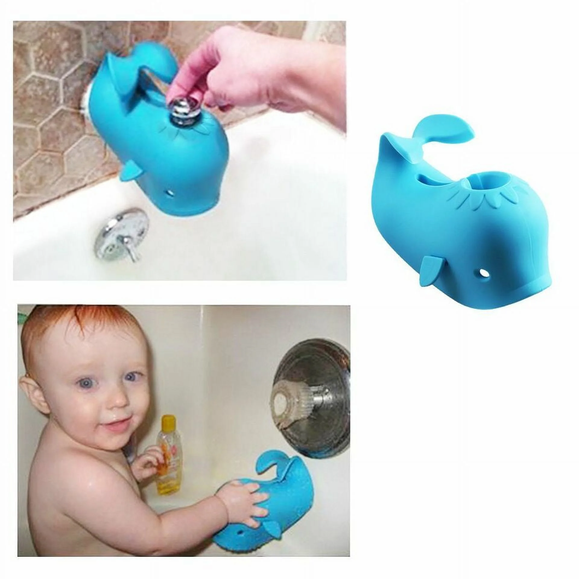 Baby Bath Spout Cover Faucet Protector Bathroom Bathtub Silicone Cover Toys Blue