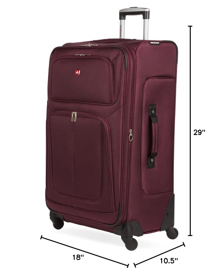 SwissGear Sion Softside Expandable Luggage, Black, Checked-Large 29-Inch