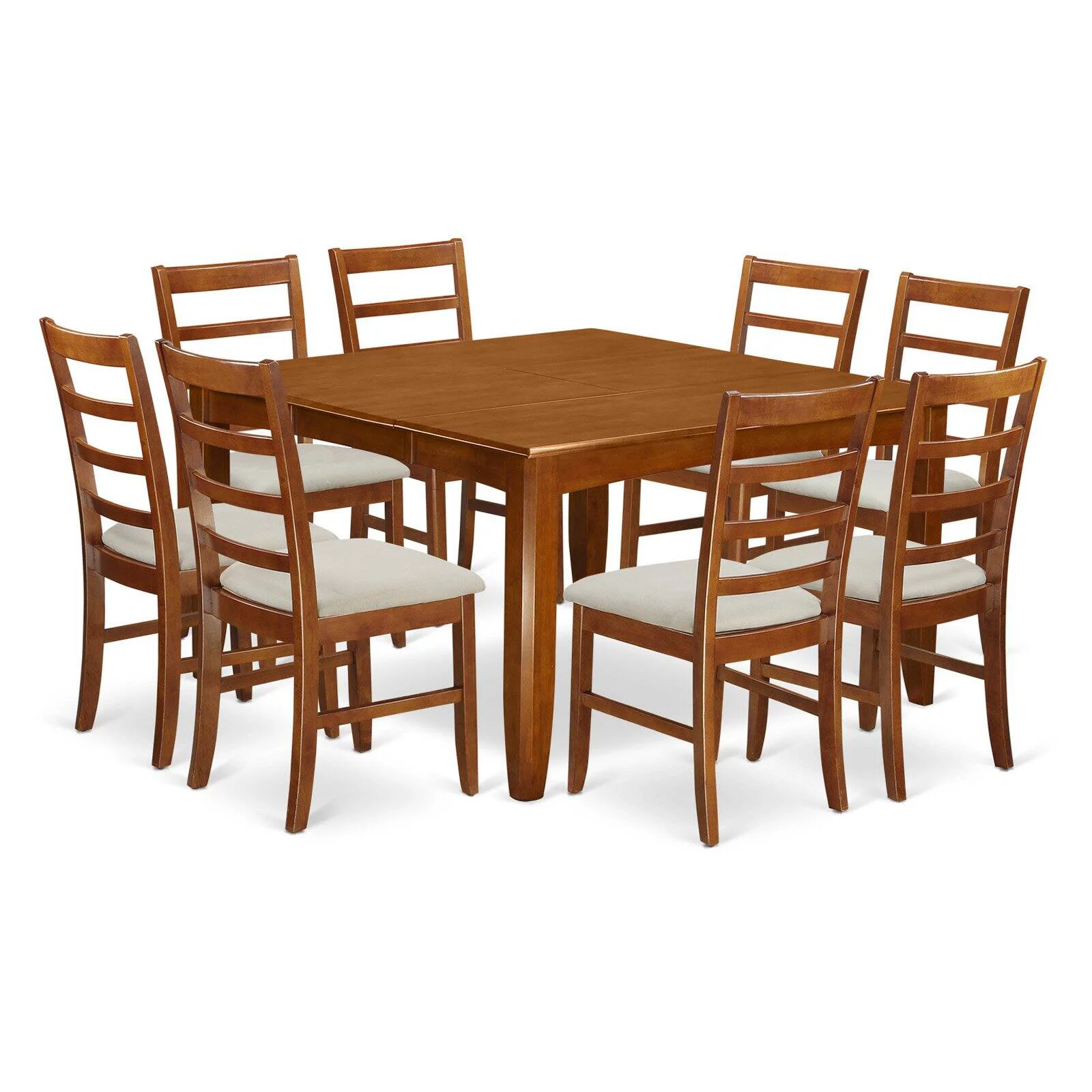 PARF9-BLK-C 9 Pc Dining room set-Square Dining Table with Leaf and 8 Dining Chairs