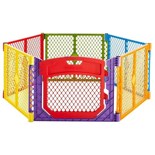 Toddleroo by North States Superyard 6 Panel Free Standing Play Yard, Indoor or Outdoor Baby Playpen, Baby Gate. Made in USA. 5.5 feet Corner to Corner Play Pen (26