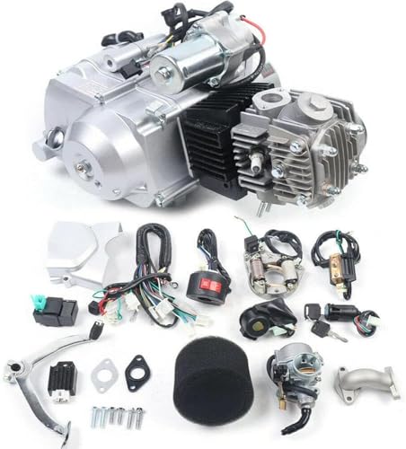 140cc 4 Stroke Engine Motor, Complete Engine Kit Single Cylinder Horizontal Pit Dirt Bike Engine Motor 4-speed Transmission Manual Clutch CDI for CRF50 CRF70 XR50 XR70 Z50R Z50 CT70