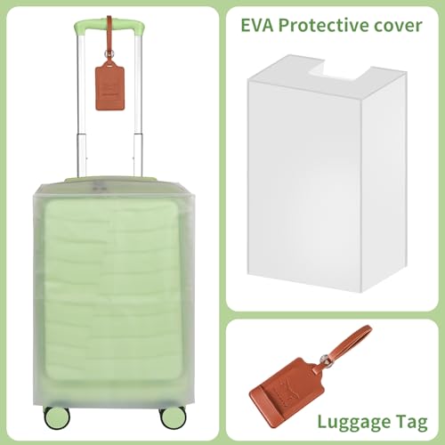 Lightweight Luggage with Spinner Wheels & YKK Zipper, 3-Piece Travel Suitcase ABS+PC Hardshell Luggage Set with TSA Lock, Light Avocado Green (20+24+28 inch)