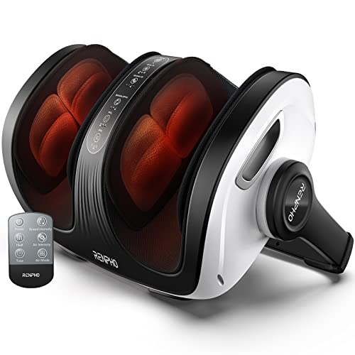 RENPHO Foot Massager with Heat, Deep Tissue Massager for foot care, Electric Foot Massager with Deep Kneading Rolling Ankles, Fits Up to US Men Feet Size 14, Perfect Gifts for Women Men