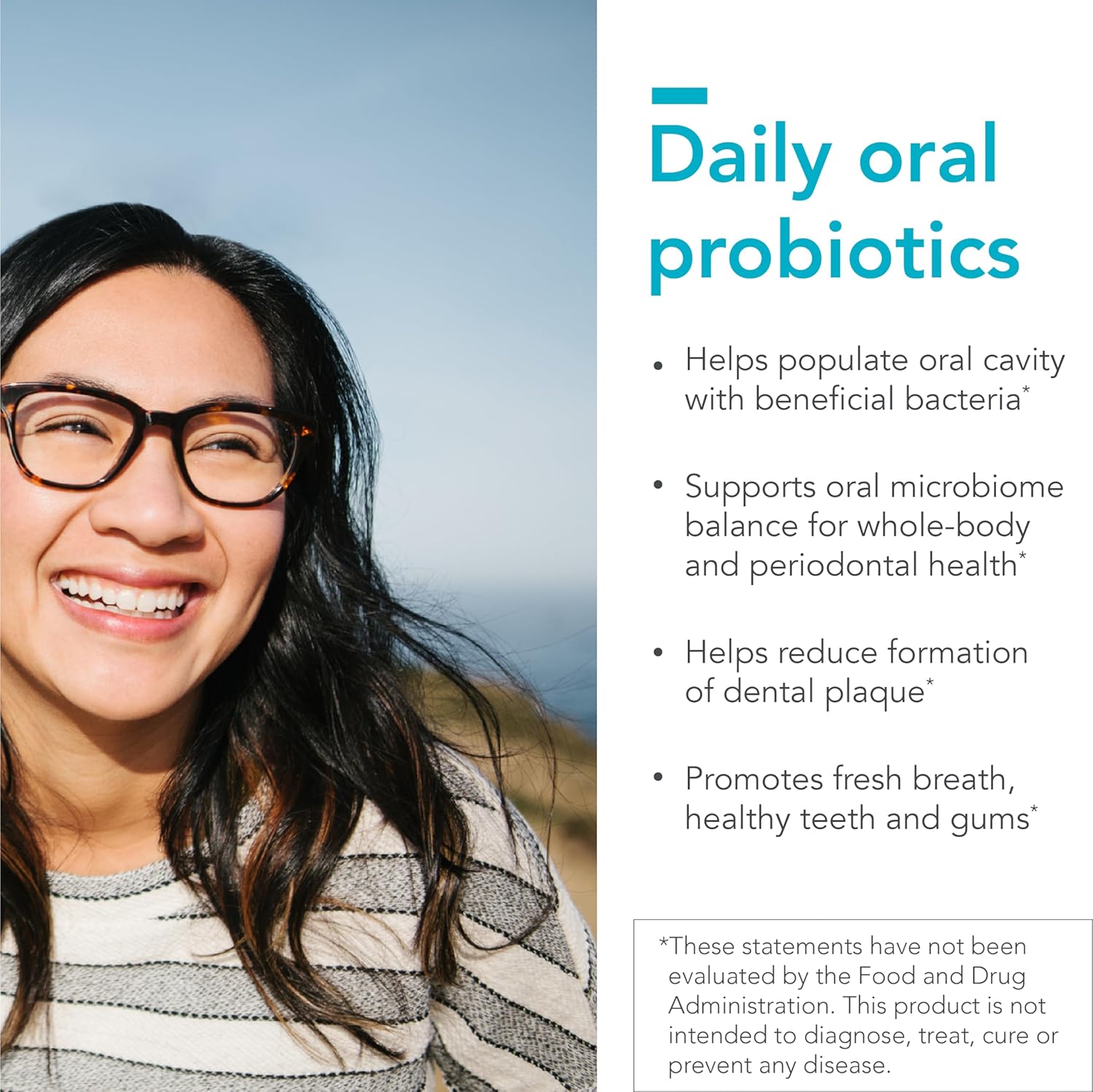 Dentalflora Oral Probiotic by Biocidin - Supports Oral Microbiome & Teeth Care - Helps Reduce Formation of Dental Plaque - Breath Freshener Probiotics for Women, Men & Kids (30 Mint Fresh Tablets)