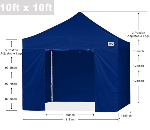 ABCCANOPY Easy Pop Up Canopy Tent with Sidewalls 10x10 Commercial -Series, White