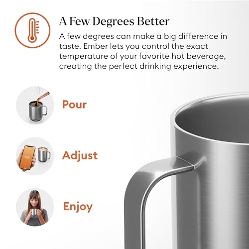 Ember Temperature Control Smart Mug 2, 14 Oz, App-Controlled Heated Coffee Mug with 80 Min Battery Life and Improved Design, Black