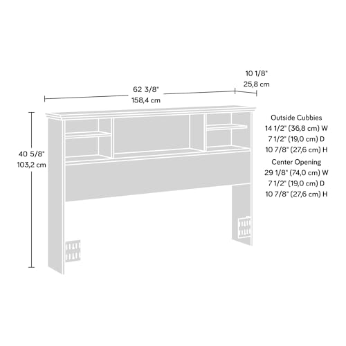 Sauder River Ranch Full/Queen Bookcase Headboard, in Grand Walnut Finish