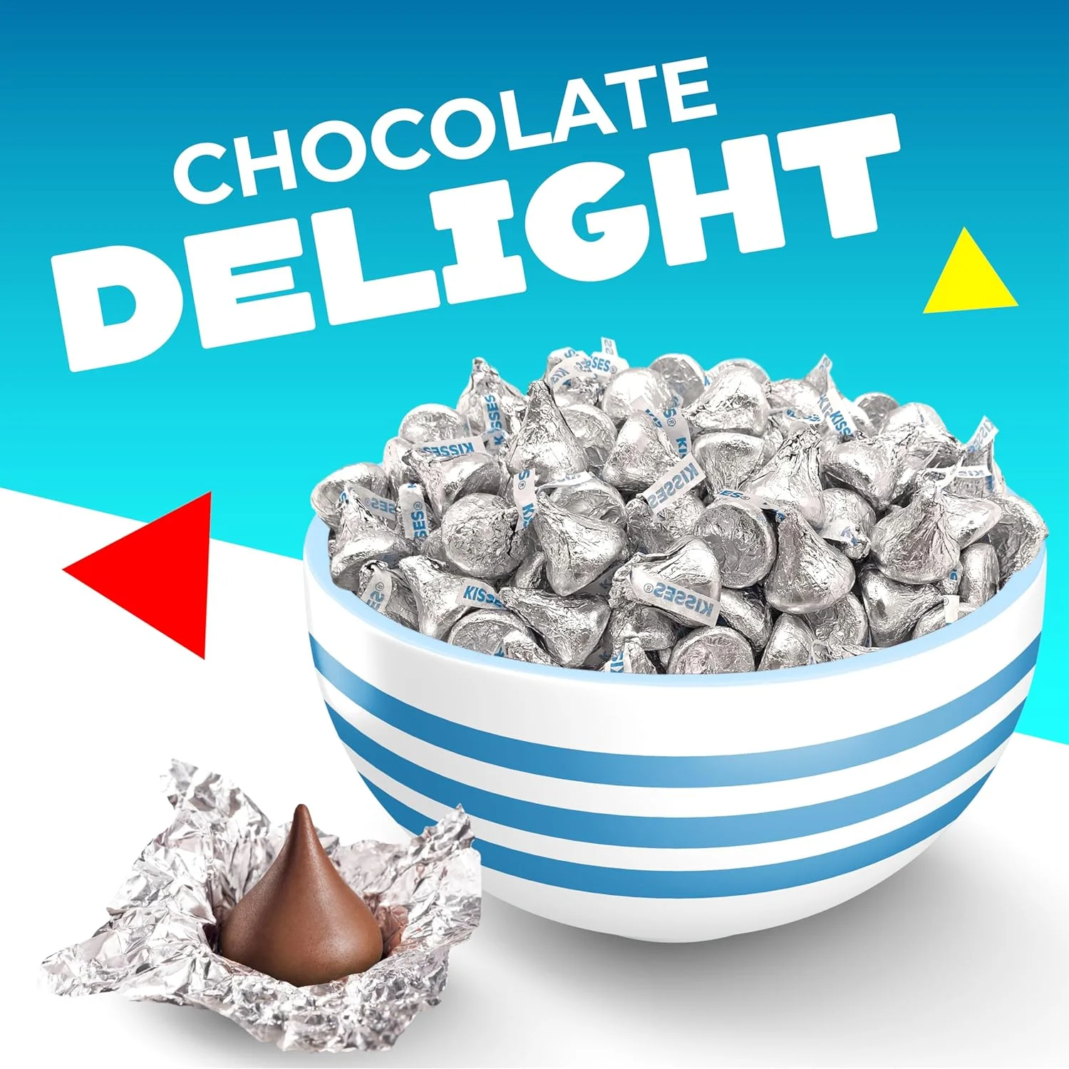 Mother's Day Hershey's Kisses Milk Chocolate Silver Foil Candy, Bulk 5 Pounds Bag