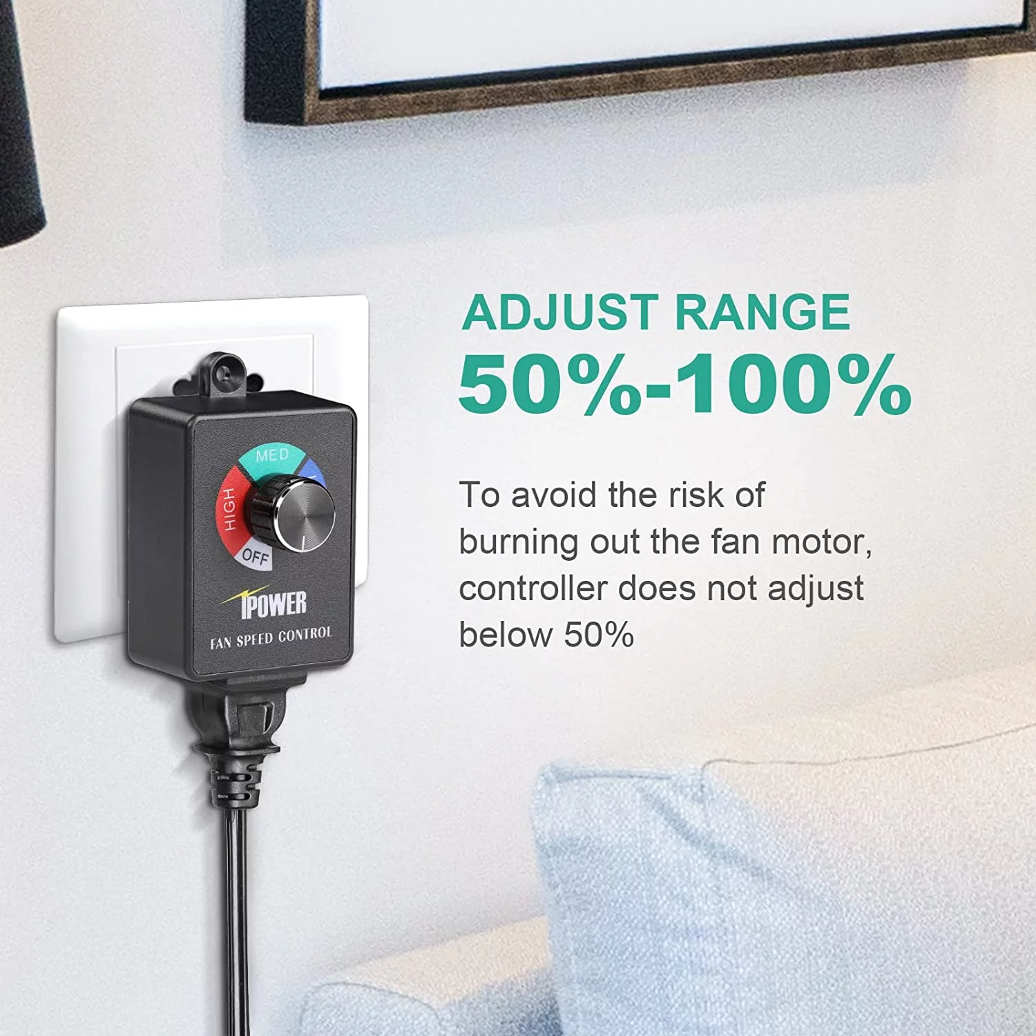 iPower 6-Pack Exhaust Variable Vent Adjuster Inline Duct Fan 350W HVAC Speed Controller, 6 Pack