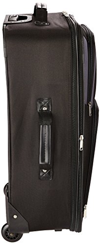 Rockland Journey Softside Upright Luggage Set,Expandable, Lightweight, Black, 4-Piece (14/19/24/28)