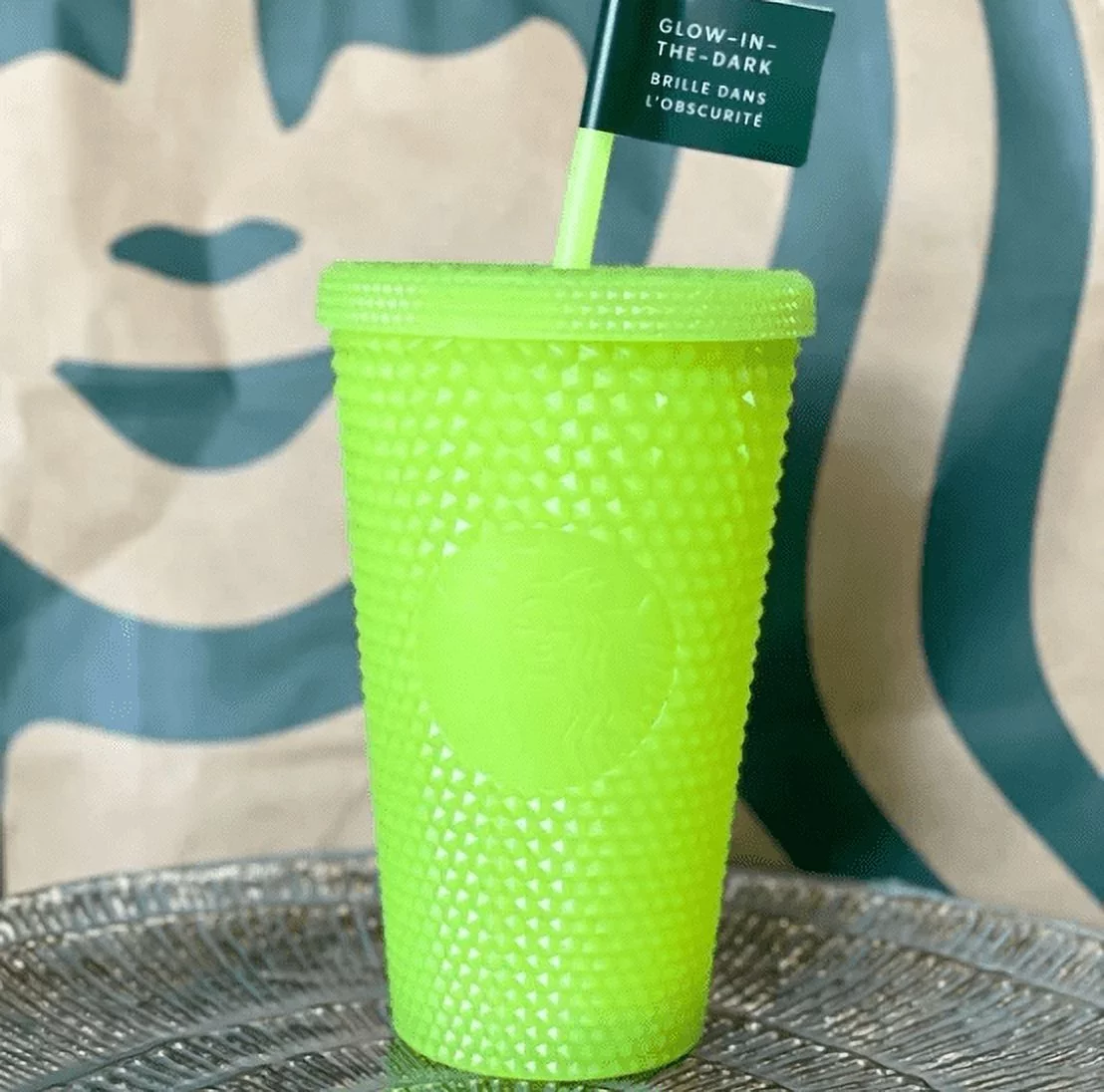 Starbucks Halloween Glow in the Dark Studded Tumbler Lemongrass 2022 16oz Grande