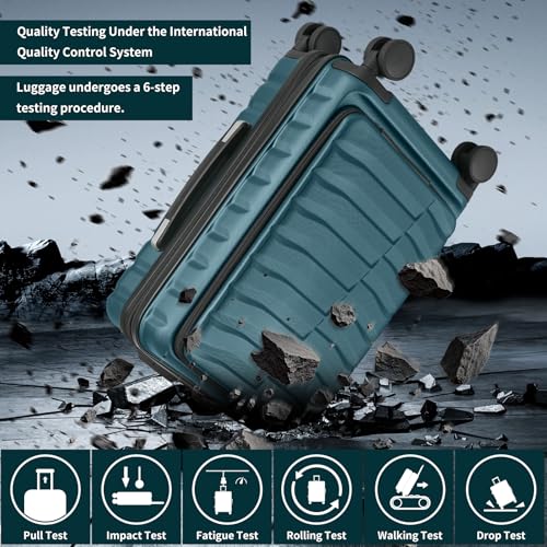 Lightweight Luggage with Spinner Wheels & YKK Zipper, 3-Piece Travel Suitcase ABS+PC Hardshell Luggage Set with TSA Lock, Light Avocado Green (20+24+28 inch)