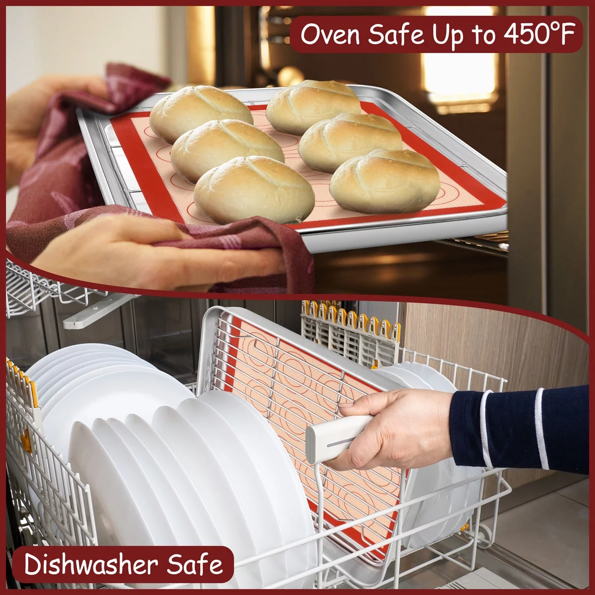 Vesteel Stainless Steel Baking Sheet Tray Cooling Rack with Silicone Baking Mat Set, Cookie Pan with Cooling Rack Set of 9 (3 Sheets + 3 Racks + 3 Mats), Heavy Duty & Dishwasher Safe