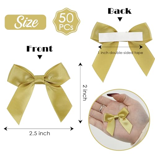 AIMUDI Red Satin Ribbon Bows 2