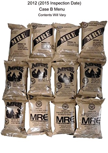MREs (Meals Ready-to-Eat) Box B, Genuine U.S. Military Surplus, Menus 13-24