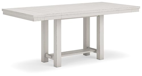 Signature Design by Ashley Robbinsdale Casual Removable Center Leaf Dining Extension Table with Trestle Base, White