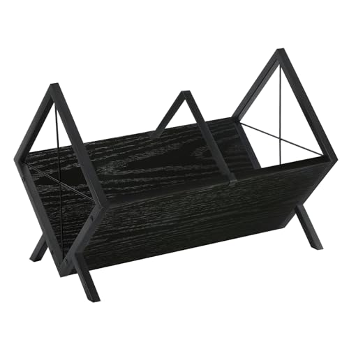 YINMIT Vinyl Record Holder - 80-100 LP Vinyl Record Storage Rack, Quick Assembly Display, Retro Style Organizer for Magazine, Book, Files, Albums (Black, 1 Tier)