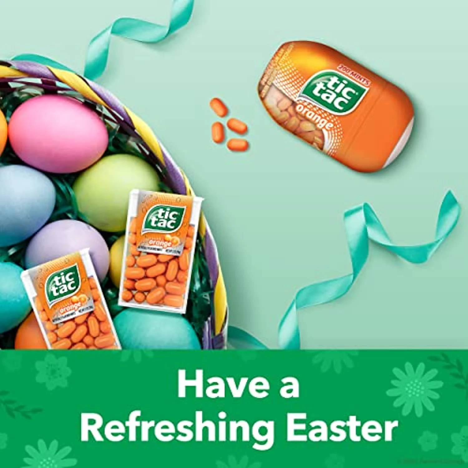 Tic Tac Fresh Breath Mints, Orange, Bulk Hard Candy Mints, Perfect Valentines Day Gift, 3.4 Oz Bottle Packs, 4 Count