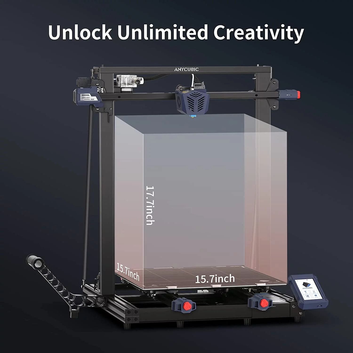 Anycubic Kobra Black Max FDM 3D Printer, Smart Auto Leveling with Self-Developed ANYCUBIC LeviQ Leveling+1 kg PLA