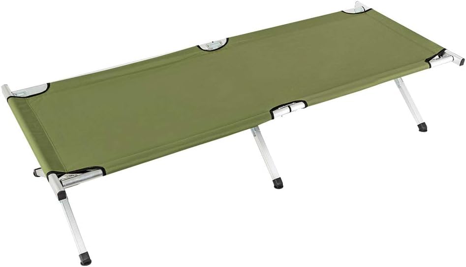 Camp Bed, Portable Folding Camping Cot for Adults,Indoor Outdoor Portable Sleeping Cot for Hiking, Camping with Carrying Bag Army,Green