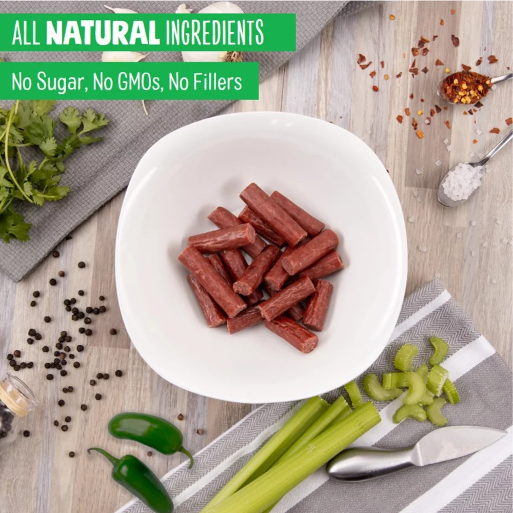 Chomps Beef Jerky Sticks, Jalapeno Beef, High Protein, Gluten Free, Sugar Free, Whole 30 Approved, 10ct 1.15oz