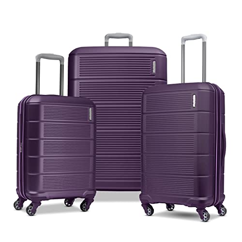 American Tourister Stratum 2.0 Expandable Hardside Luggage with Spinner Wheels, Purple Haze, Carry-on