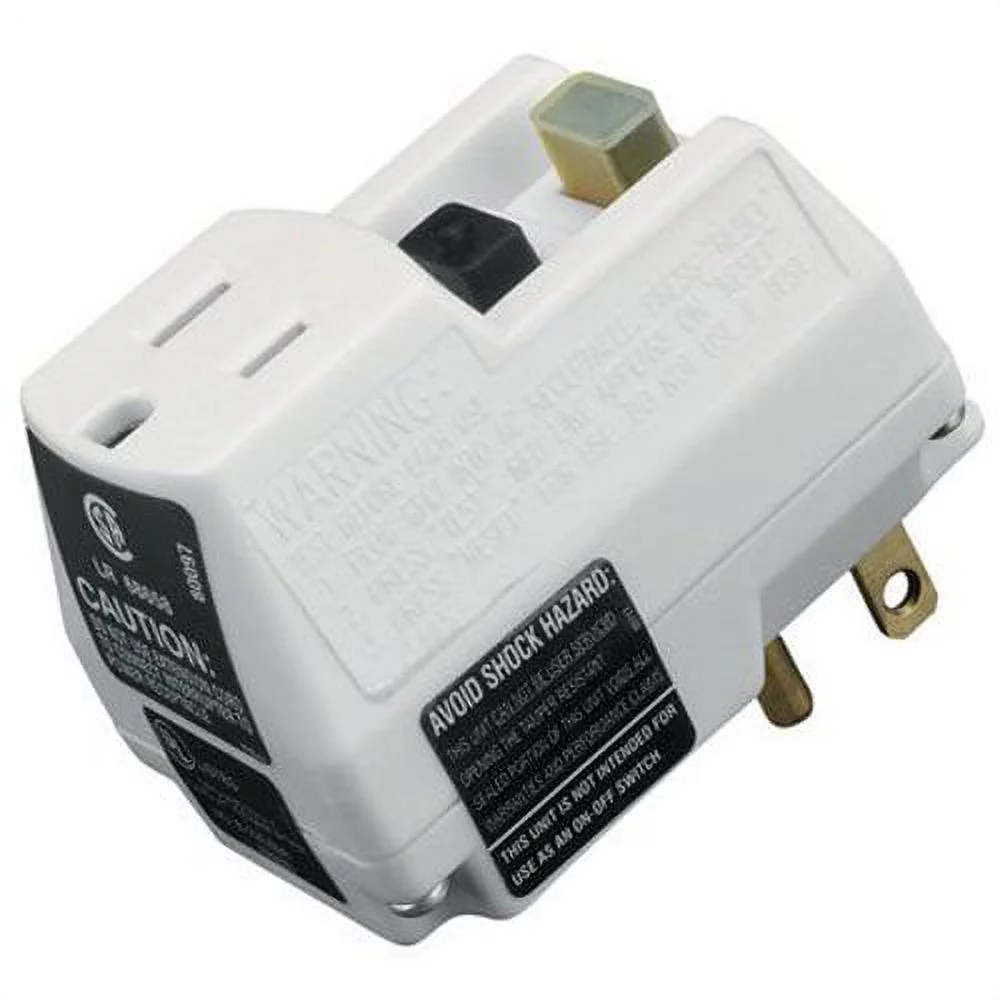 TRC 14650006-6 Shockshield White GFCI Plug with Surge Protection Electrical Outlet