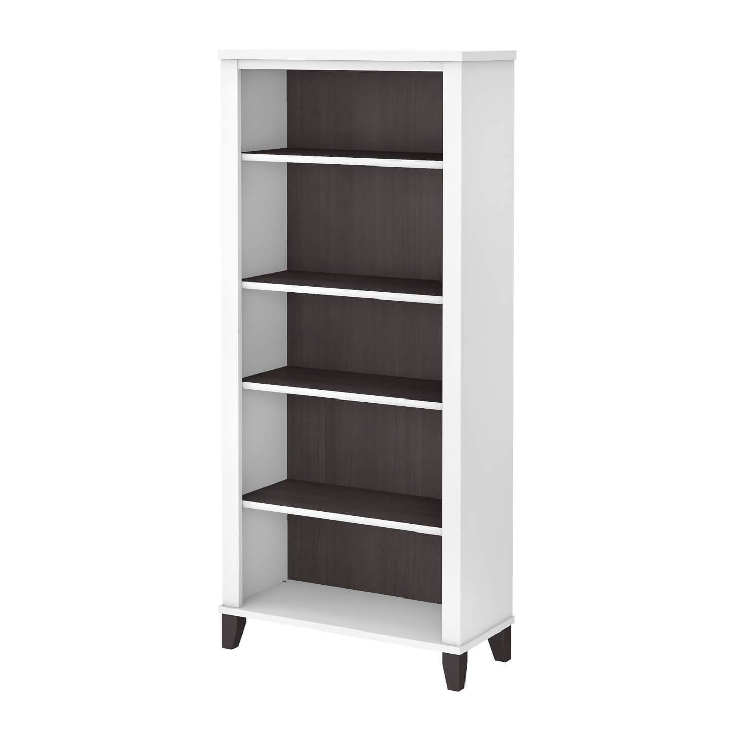Bush Somerset 5-shelf Bookcase, Maple Cross