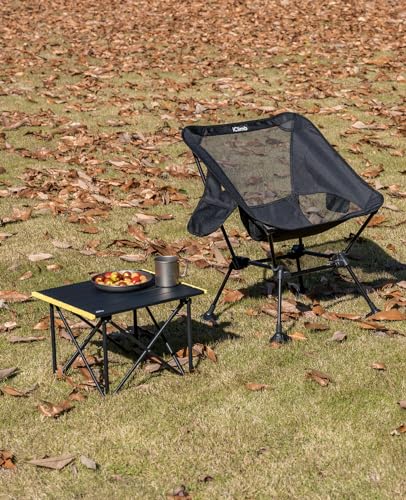 iClimb Ultralight Compact Camping Folding Table with Carry Bag (Blue - S)