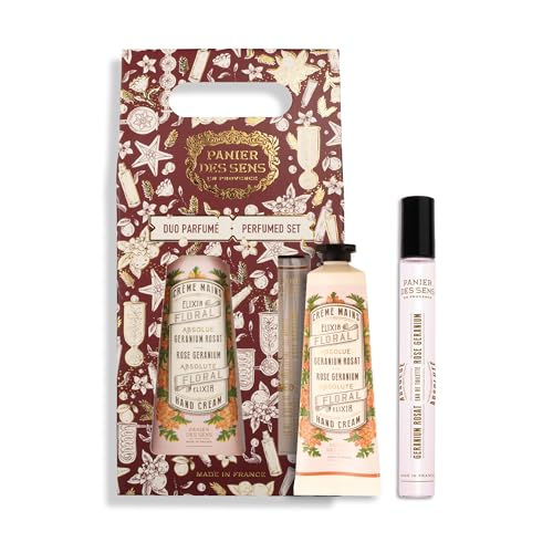 Panier des Sens - Pretty Hands Set - Almond Mini Hand Cream + Nail & Cuticle Oil - 97% Natural, Shea Butter & Sweet Almond - Travel Gift Set for Dry, Cracked Hands - French Skincare Holiday Gift