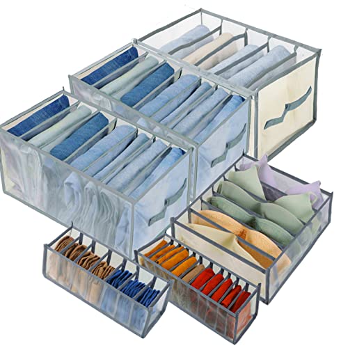 6 Pack Closet Organizers for Clothing,Foldable Wardrobe Clothes Organizer Underwear Drawer Dividers for Folded Clothes