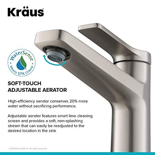 KRAUS Indy Single Handle One Hole Bathroom Sink Faucet in Chrome, KBF-1411CH