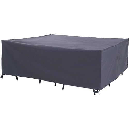 Garden Furniture Covers, Patio Furniture Waterproof Cover with Air Vent , 600D Outdoor Sofa Cover for outside Rectangle/Rectangular Table and Chair Set, rattan furniture set