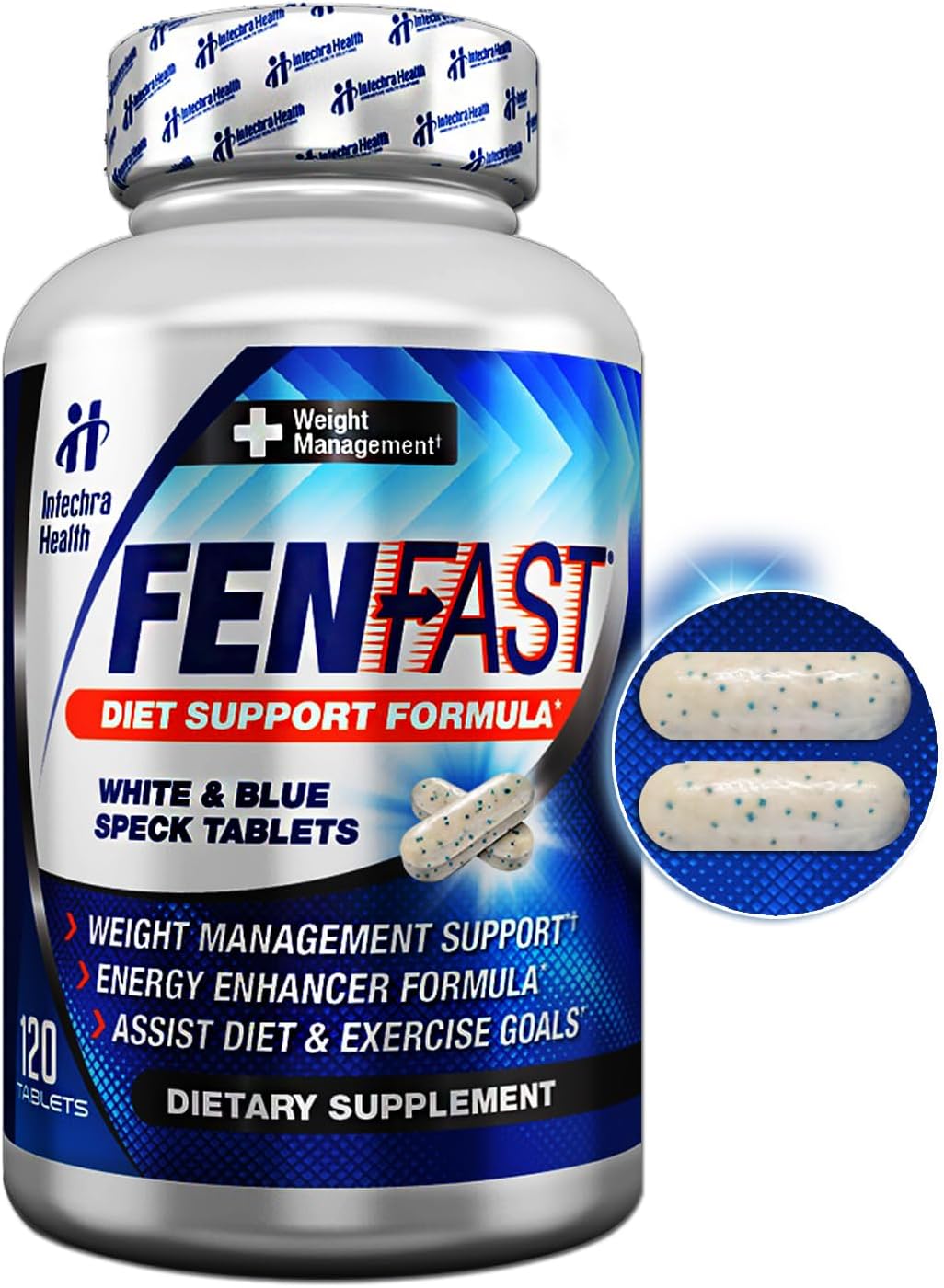 Fen►Fast Diet Pills That Work for Weight Management Best Diet Pills + Powerful Energy Boost 120 White Blue Tablets