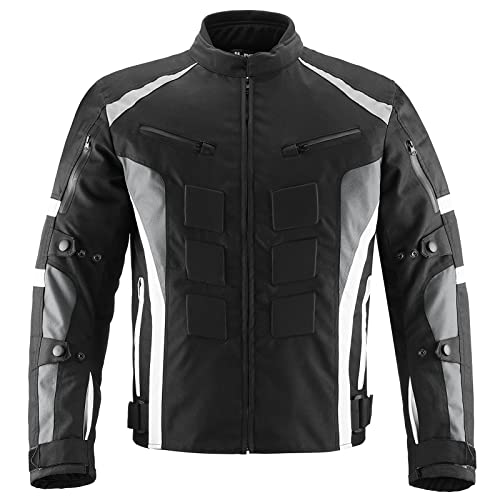 ILM Motorcycle Jacket with CE Armor for Men Enduro Touring Dualsport Riding Water Resistant Textile All-weather B02