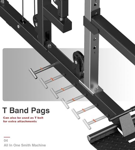 DONOW Smith Machine with Weight Stacks Power Cage Squat Rack Dual Cable Crossover Machine Home Gym Systems Station LAT Pull Down
