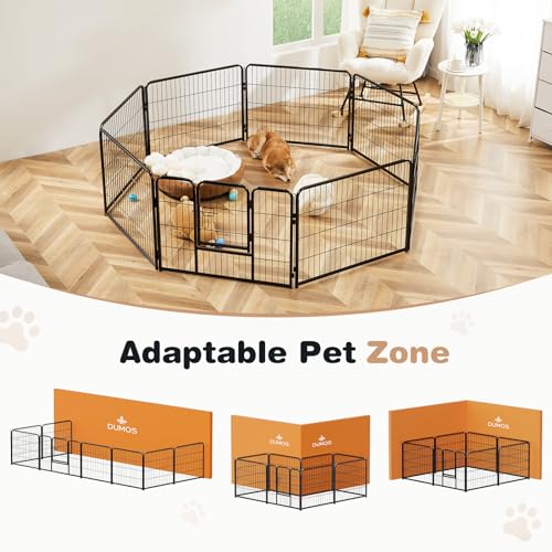 Heavy-Duty Iron Dog Playpen –8 Panel 24” Durable, Rust-Resistant Pet Fence for Indoor & Outdoor Use, Secure & Spacious Pet Play Area for Dogs, Puppies & Small Animals