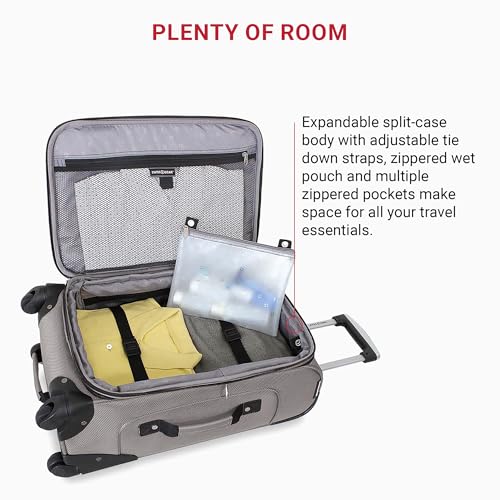 SwissGear Sion Softside Expandable Roller Luggage, Teal, 3 Piece Set (21/25/29)