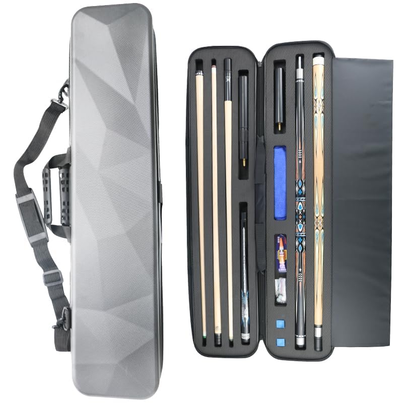 ABS Material Hard Pool Cue Case 2x3 for 1/2 Pool Cues,Durable Construction,Protective Storage and Transport Solution for Billiard Enthusiasts,Keeps Your Equipment Safe and Organized