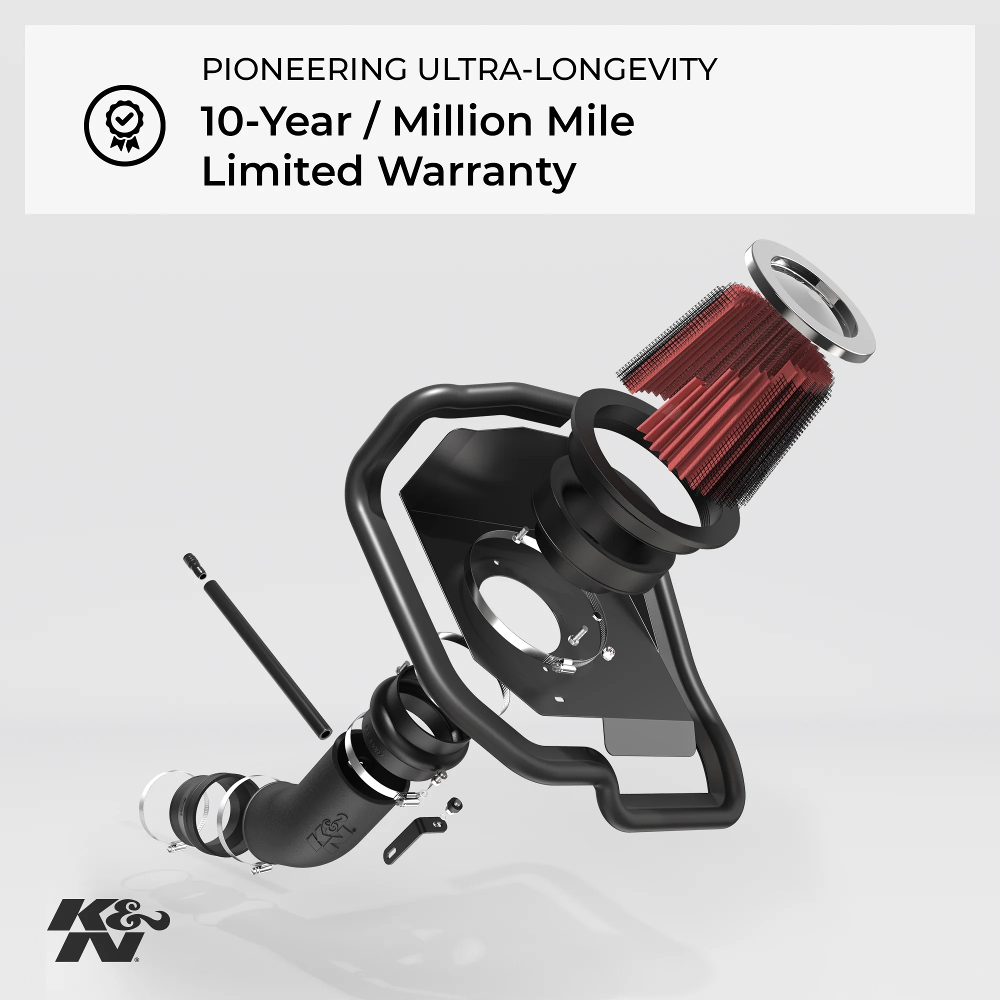 K&N Cold Air Intake Kit: High Performance, Guaranteed to Increase Horsepower: 2016-2019 Honda Civic, 2.0L L4,63-3517