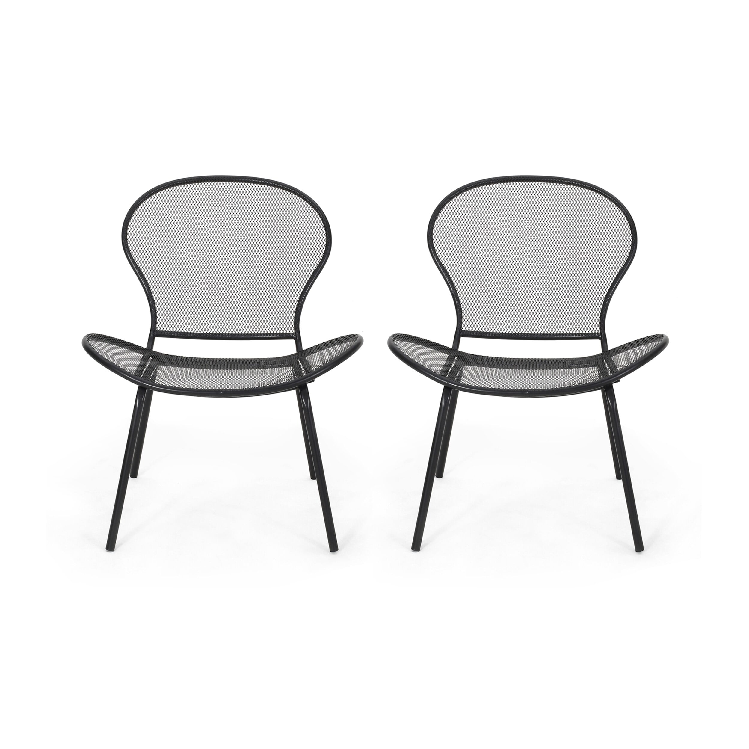 Christopher Knight Home Nevada Modern Outdoor Club Chairs (Set of 2) by  Matte Black