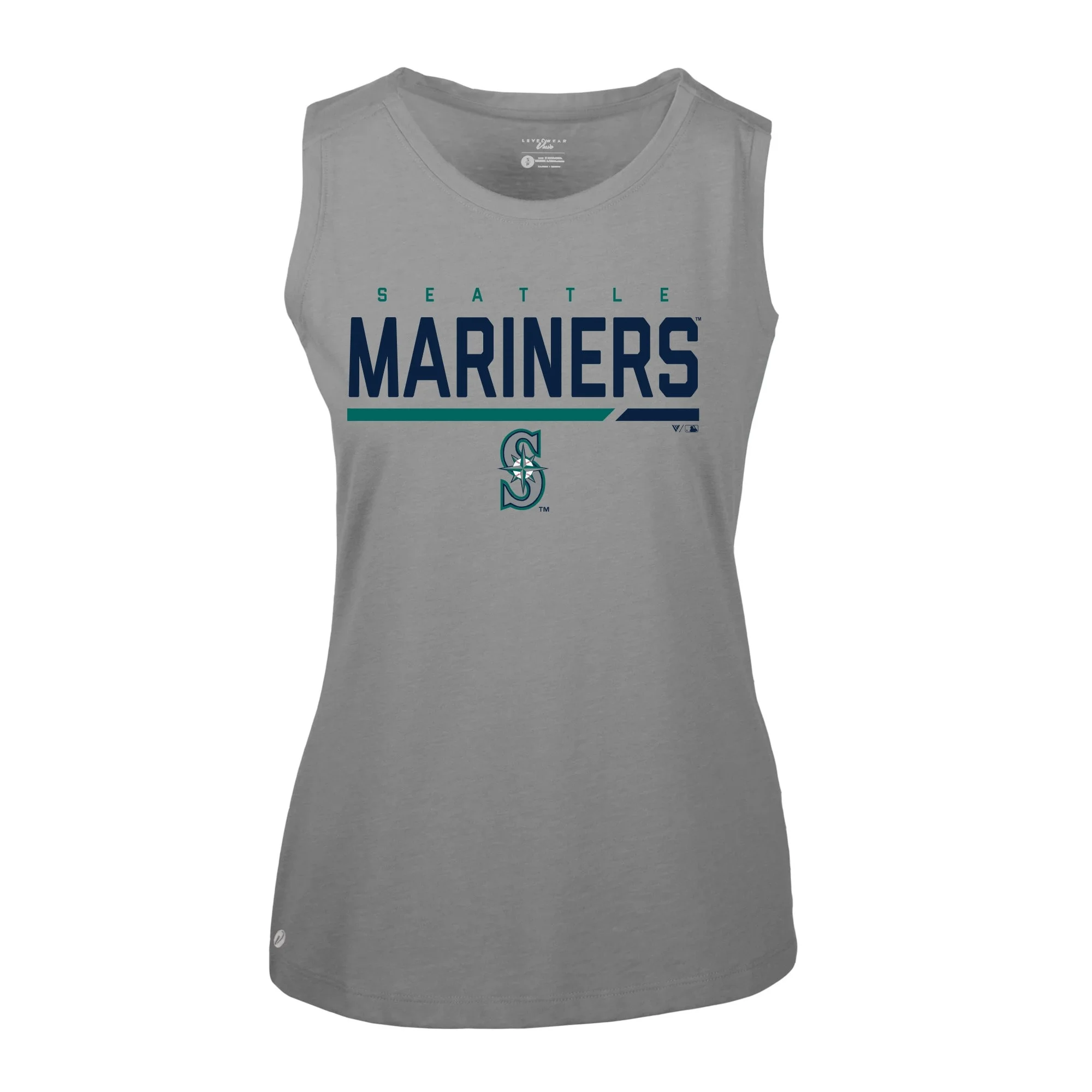 Women's Levelwear Steel Seattle Mariners Macy Muscle Tank Top