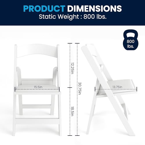 Flash Furniture Hercules Series Folding Chairs for Weddings and Formal Events, Stackable Commercial Event Seats with 1,000-lb. Static Weight Capacity, Set of 4, Black