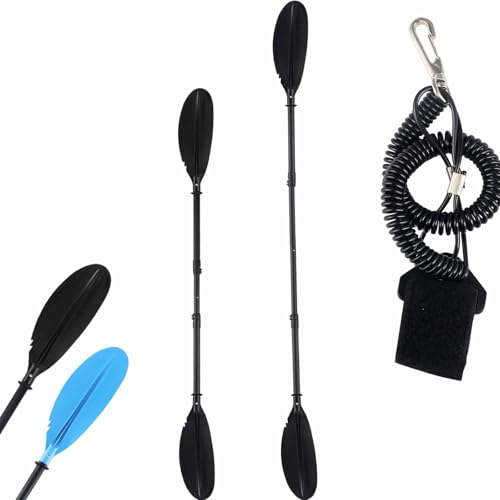 Quynhni- Standard Kayak Paddle,Kayak Paddle Sturdy Iron Shaft and Durable Polypropylene Blade 0/65° Blade Angle with drip Loop.