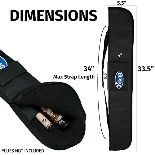 Viking Valhalla Pool Cue Case, Soft Stick Case With Shoulder Strap, Billiard Cue Holder, Table Accessories, Billiards Equipment