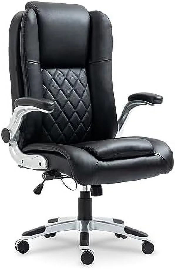 JOMA Office Chair  Desk Chair with Lifting Headrest Executive Chair w/Flip-up Armrests  Built-in Adjustable Lumbar Support  Comfortable  Office Work Chairs(White)