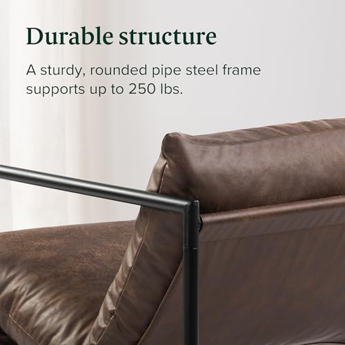 ZINUS Aidan Sling Accent Chair, Metal Framed Armchair with Shredded Foam Cushioning, Black