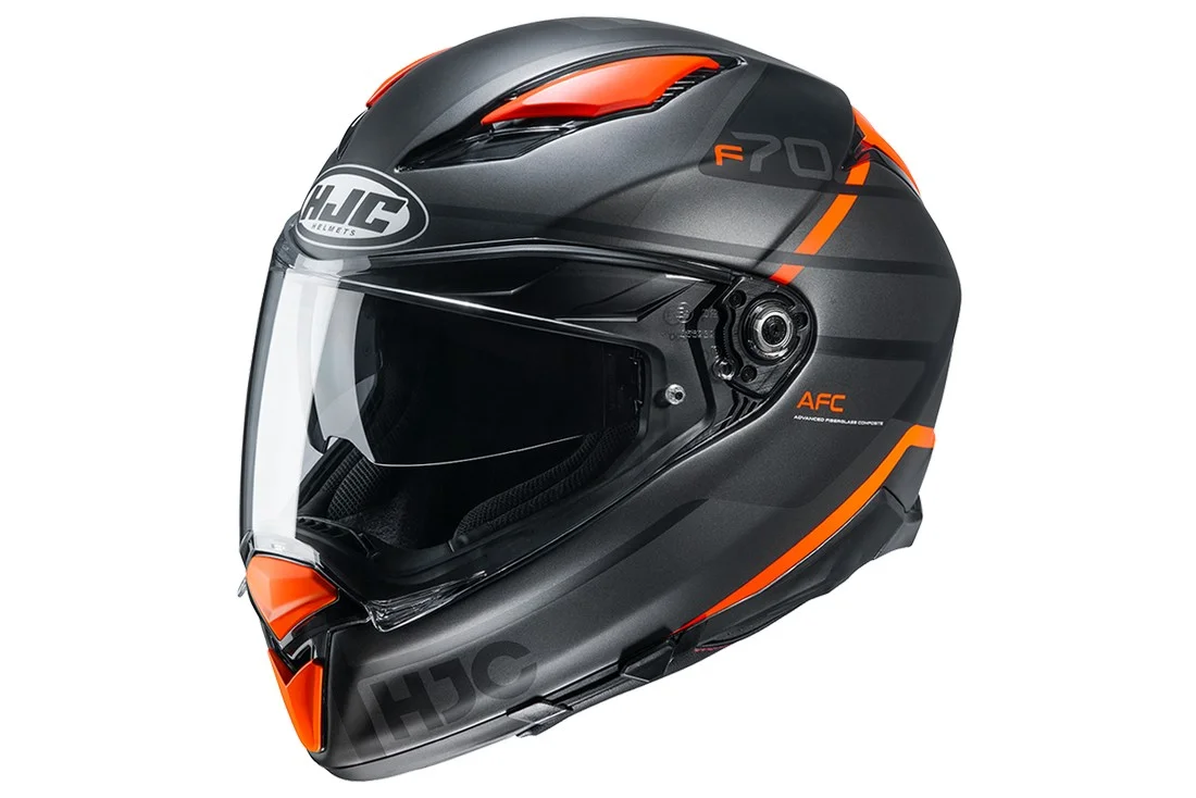 HJC F70 Tino Motorcycle Helmet Orange/Black MD